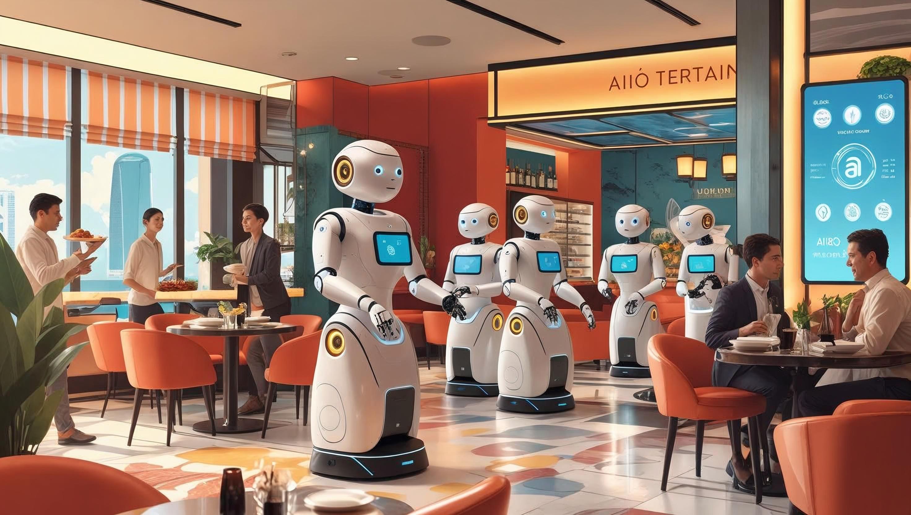 AIROBOT serving customers in restaurant